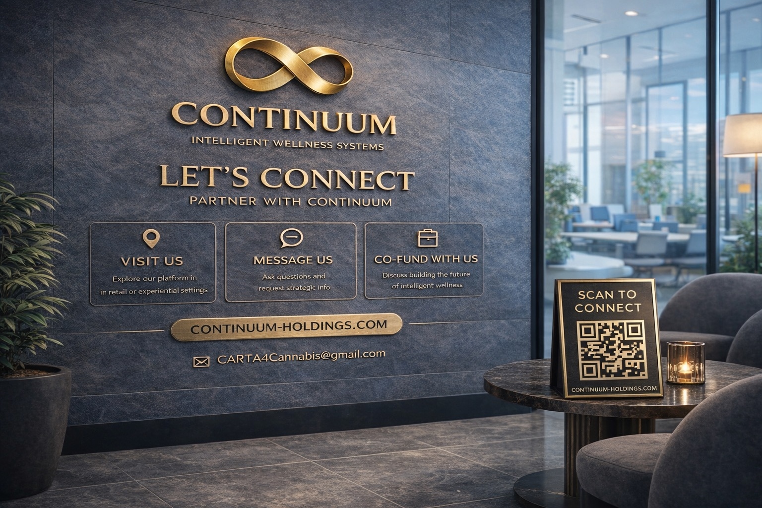 Continuum contact lounge graphic